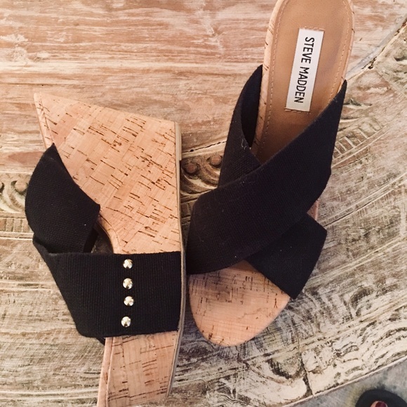 Steve Madden Cork Slides - Picture 2 of 5